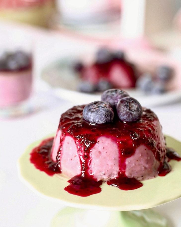 Panna cotta de blueberry