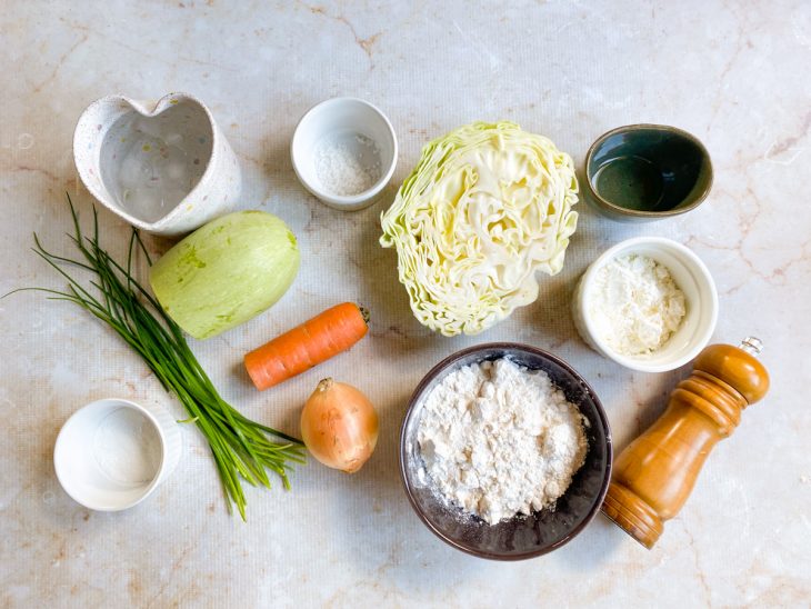 ingredientes para preparo de panqueca coreana.