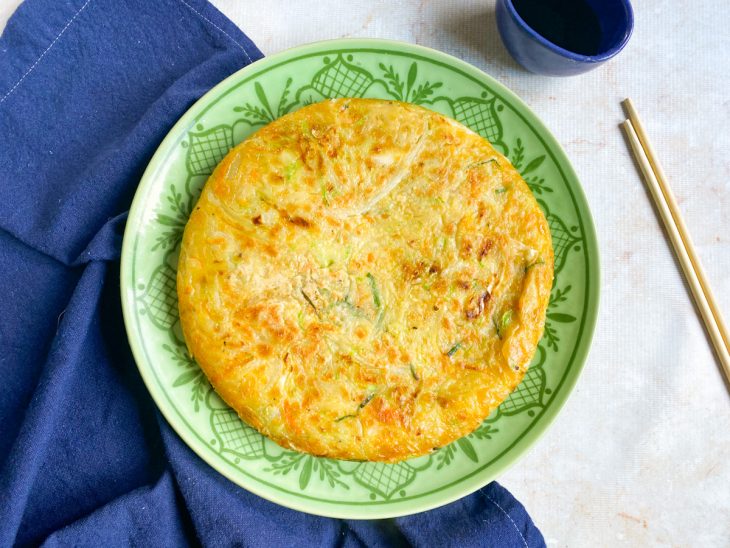 panqueca coreana finalizada e servida.