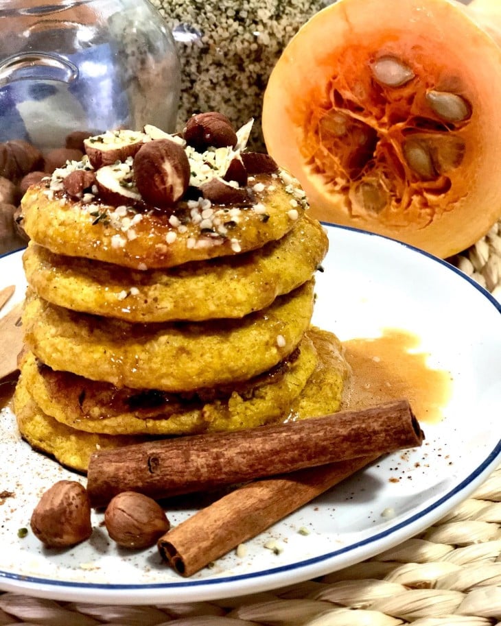 Panqueca de abóbora e aveia