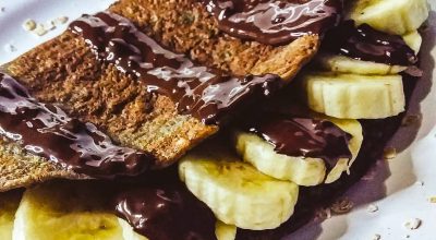 Panqueca de cacau com banana