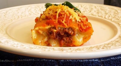 Panqueca de carne moída e queijo