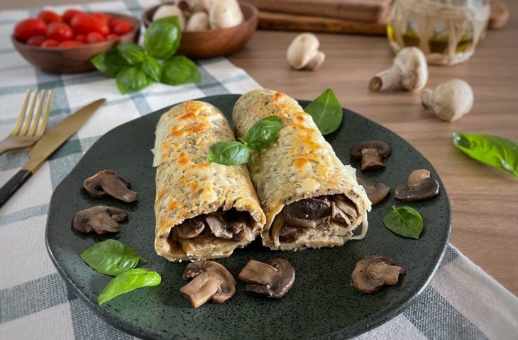 Panqueca de cogumelo saudável