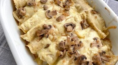 Panqueca de cogumelo saudável