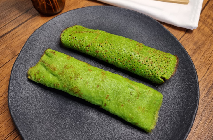 Panqueca de espinafre com frango