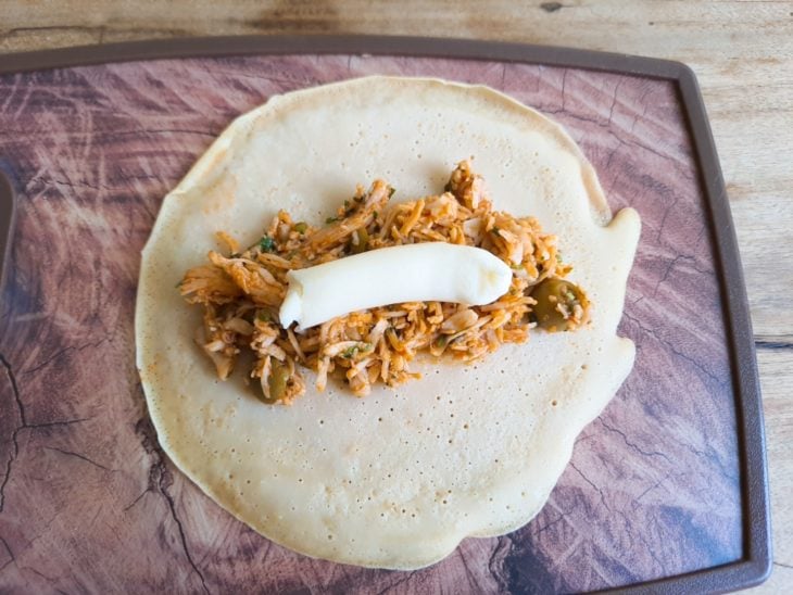 Panqueca de frango com requeijão - Passo a Passo