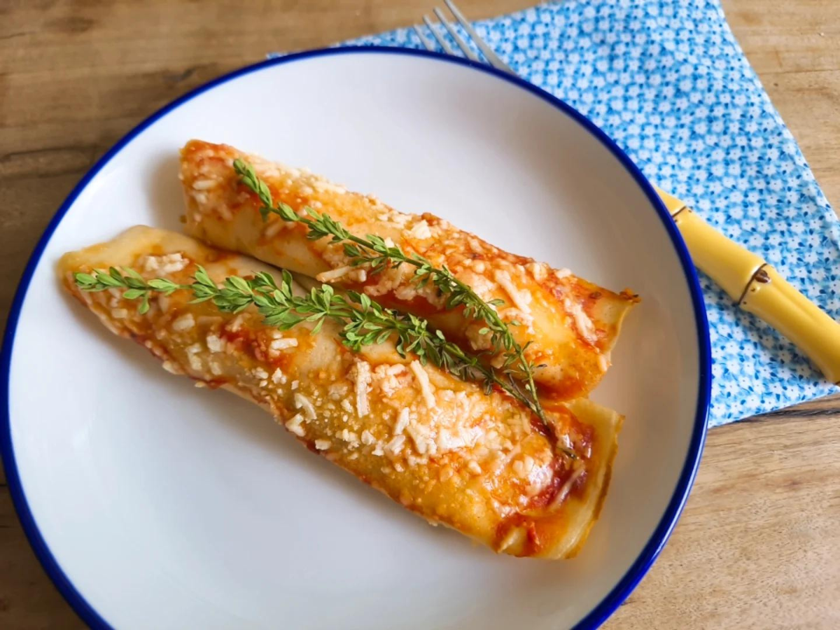 Panqueca de frango com requeijão