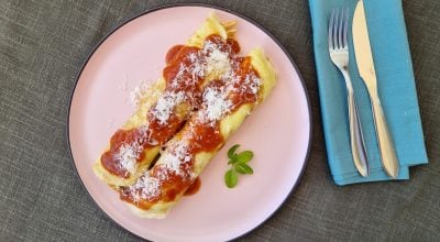 Panqueca fit com frango simples