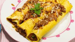 Panqueca low carb de carne moída