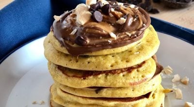 Panqueca de amêndoas e gotas de chocolate