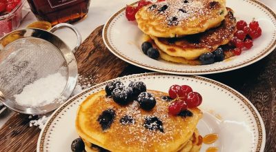Panquecas de blueberries