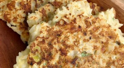 Panquecas de sobras de arroz