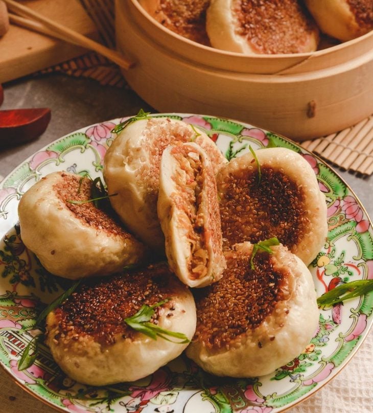 Pão asiático de frigideira vegano