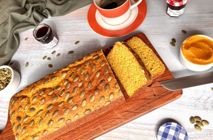 Pão de abóbora sem glúten