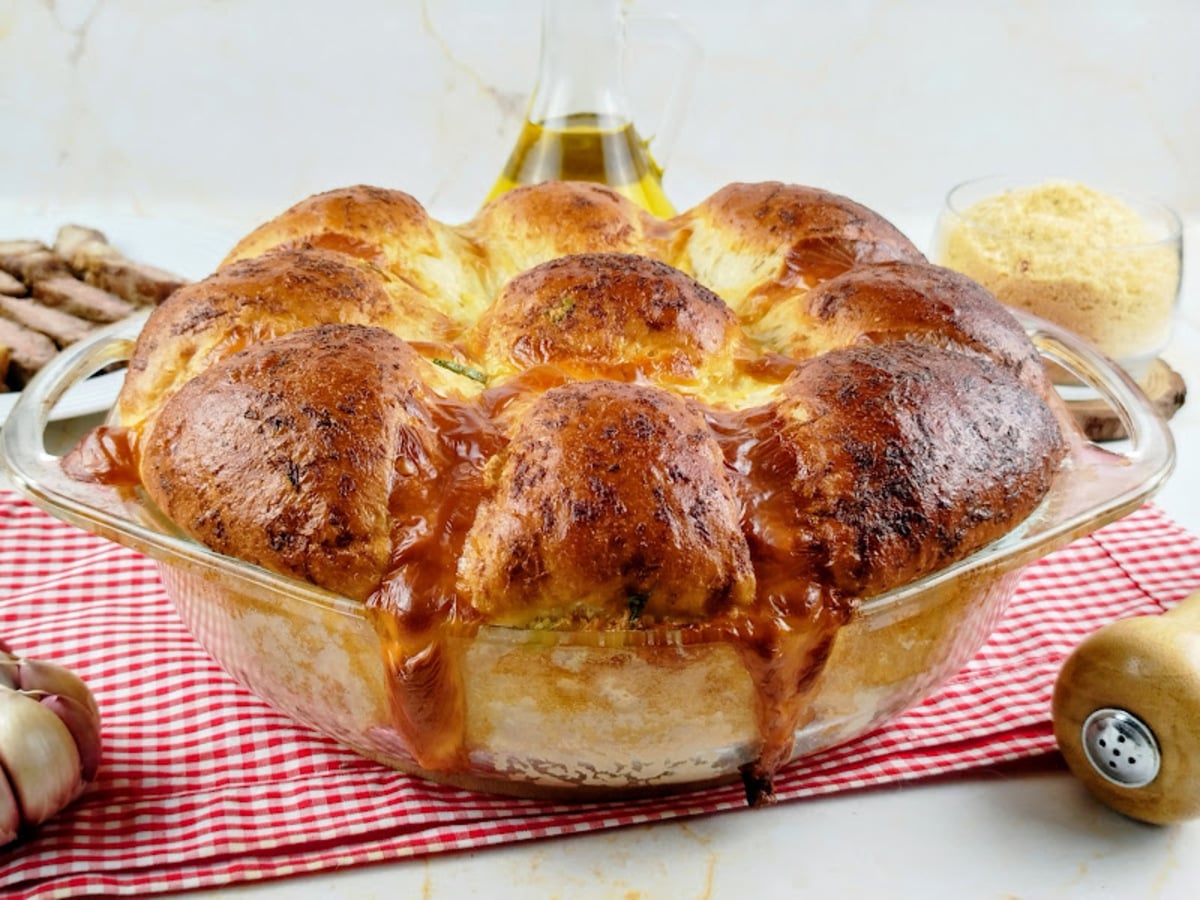 Pão de alho caseiro no forno