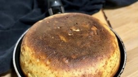 Pão de banana saudável de frigideira