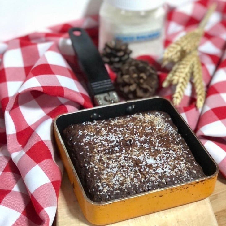 Pão de cacau e coco de frigideira