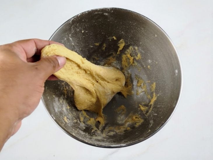 ponto de elasticidade da massa de brioche.