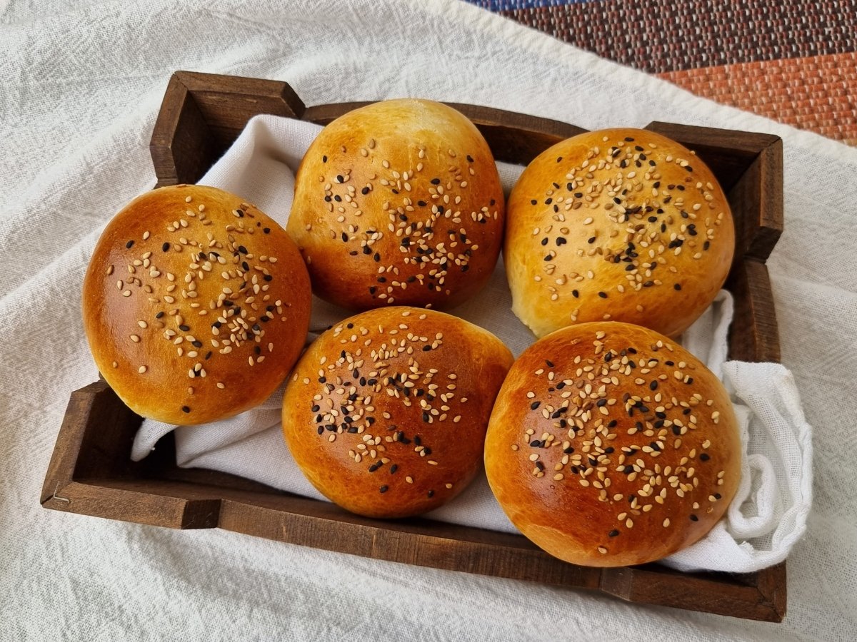 Pão de hambúrguer caseiro