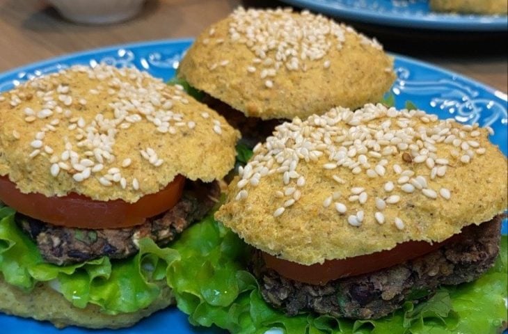 Pão de hambúrguer low carb