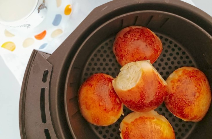 Pão de leite na air fryer