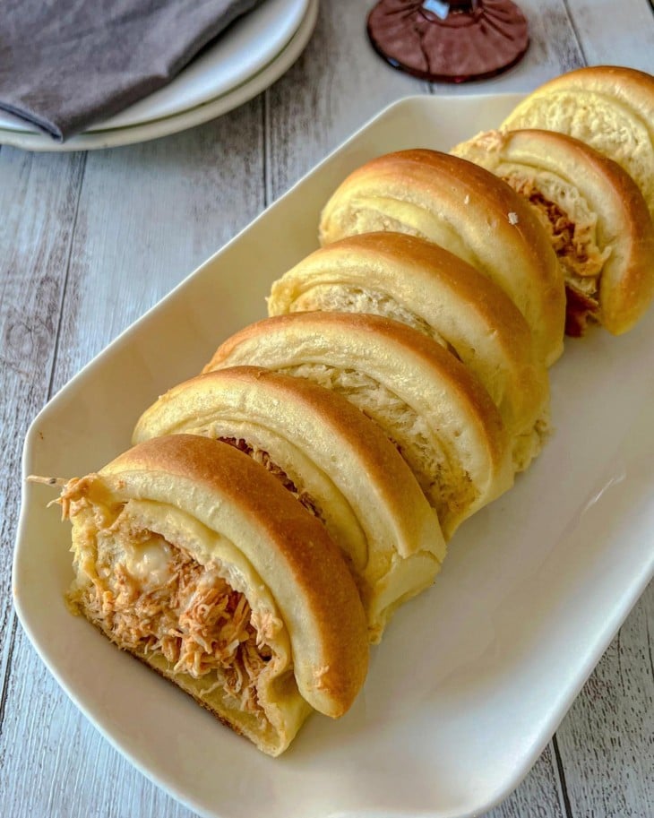 Pão de leite recheado com frango