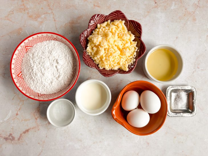 Ingredientes reunidos para o preparo da receita.