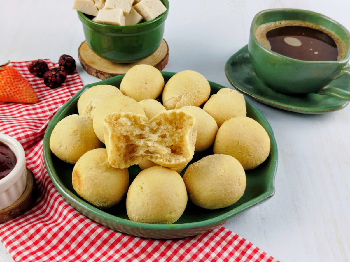 Pão de queijo vegano na air fryer