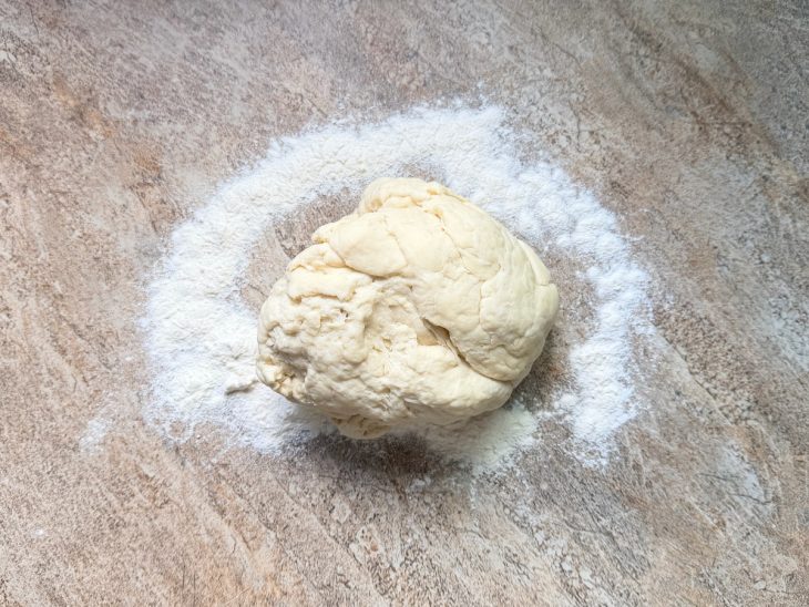 Massa transferida para bancada.