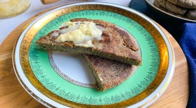 Pão low carb vegano de frigideira