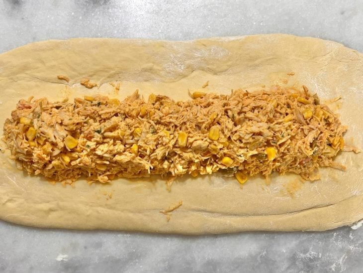 Pão recheado com frango - Passo a Passo
