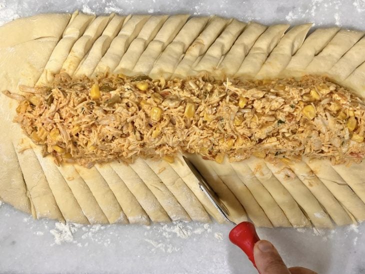 Pão recheado com frango - Passo a Passo