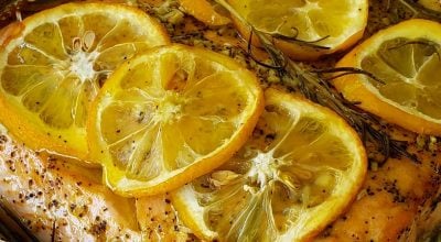 Papilote de salmão com limão-siciliano