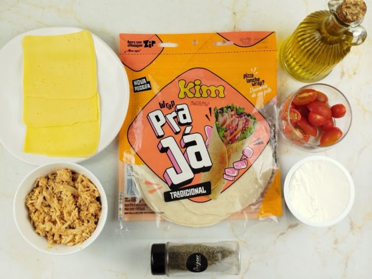 Ingredientes reunidos para o preparo da receita.