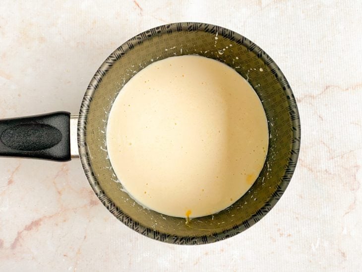 creme incorporado antes de ir ao fogo.
