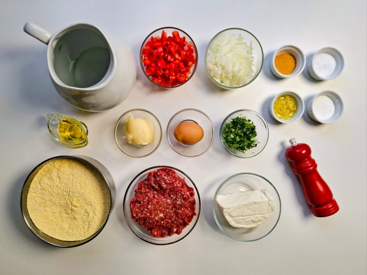 Ingredientes reunidos na bancada.