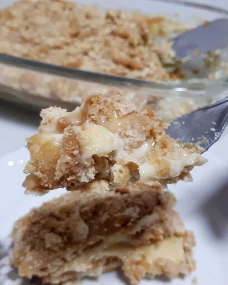Pavê branco com ganache de doce de leite