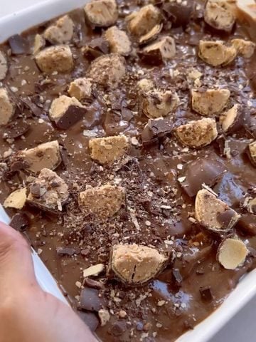 Pavê de bombom com 2 cremes