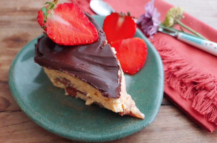 Pavê de chocolate com mousse de maracujá