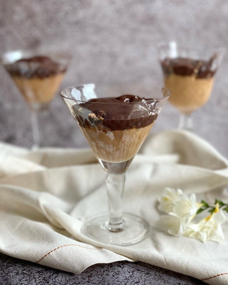 Pavê de doce de leite na taça