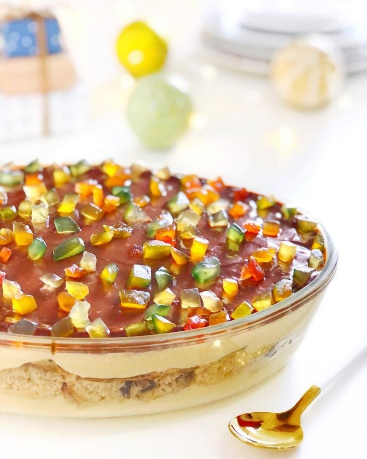 Pavê de frutas cristalizadas Pavê de frutas cristalizadas