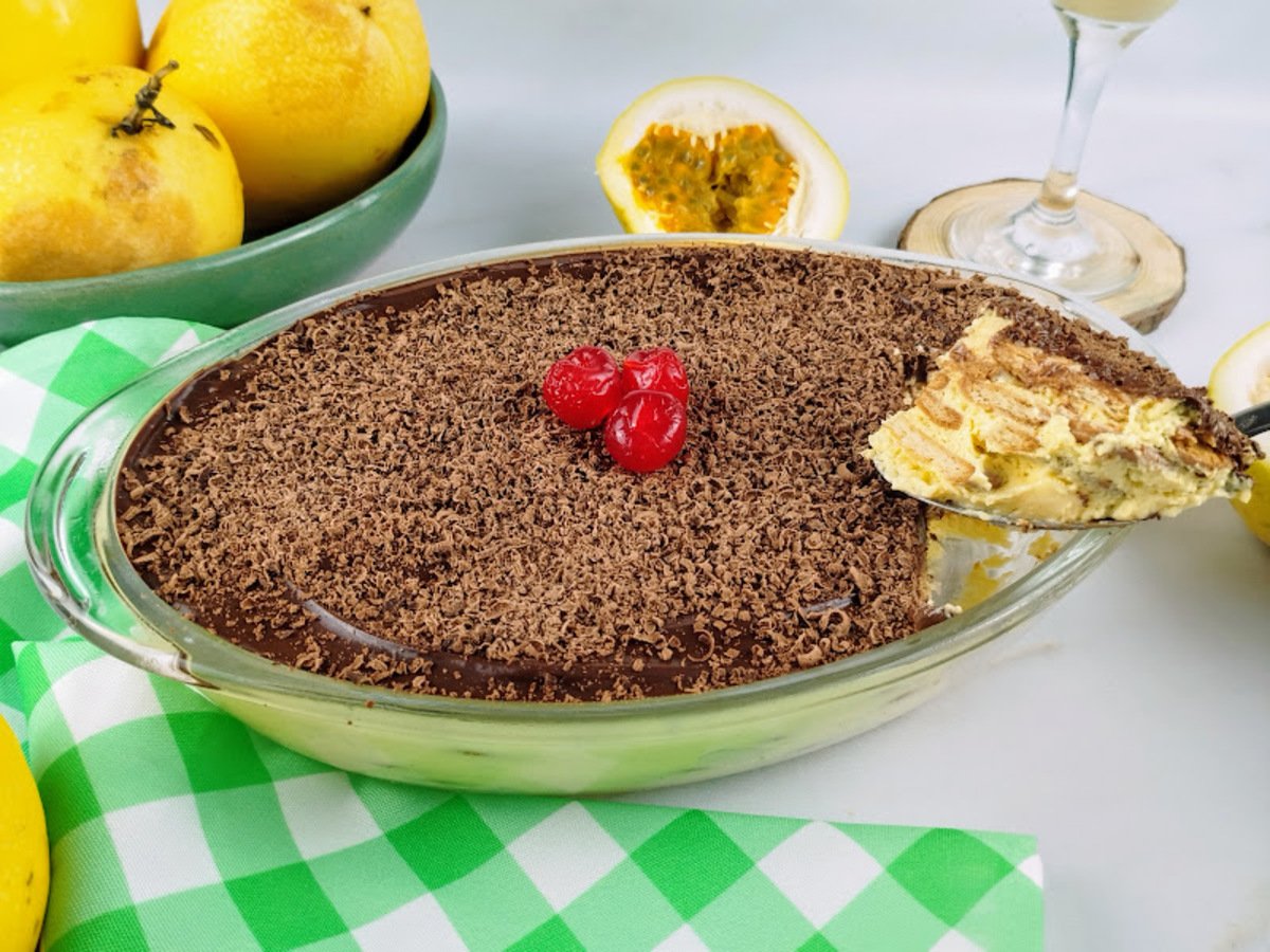 Pavê de maracujá com chocolate