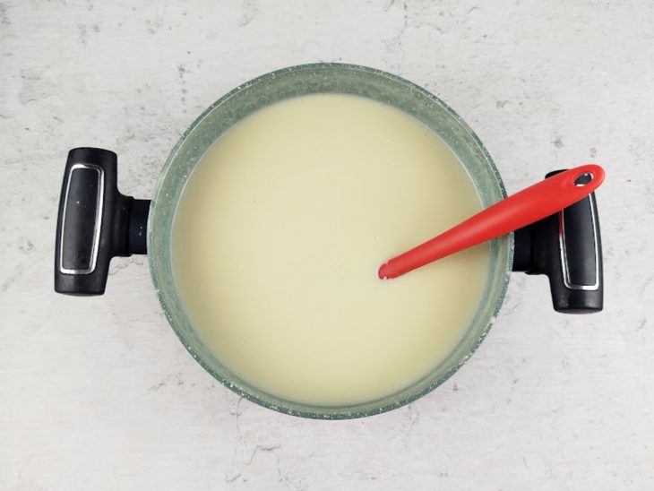 Creme engrossado e pronto.