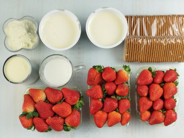 Ingredientes reunidos para o preparo da receita.