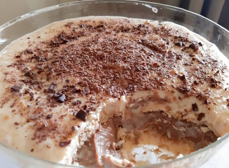 Pavê de paçoca com chocolate