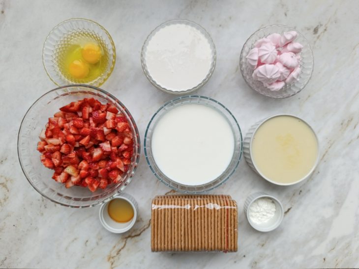 Ingredientes na bancada.