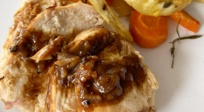 Peito de frango com shoyu e laranja