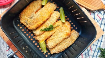 Peixe empanado na airfryer