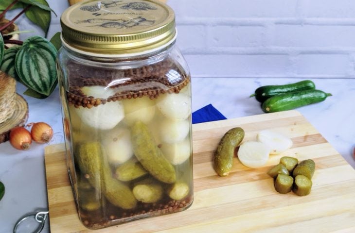 Pepino em conserva com cebola