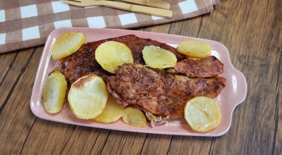 Pernil assado com batata